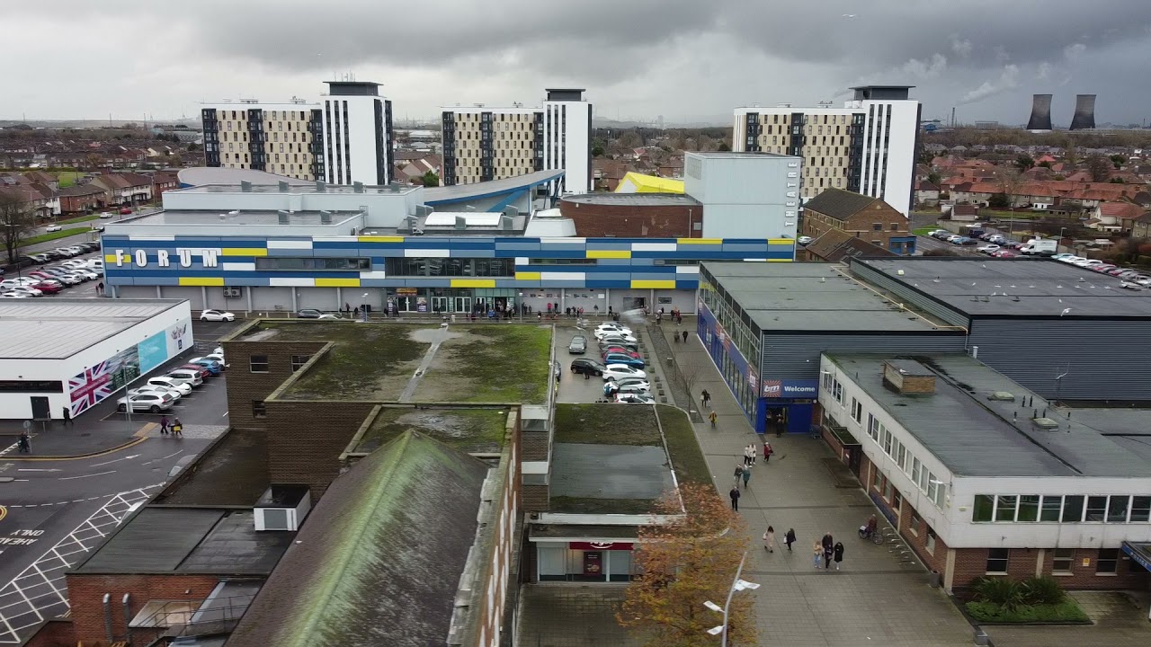 looking over Billingham town centre with my drone