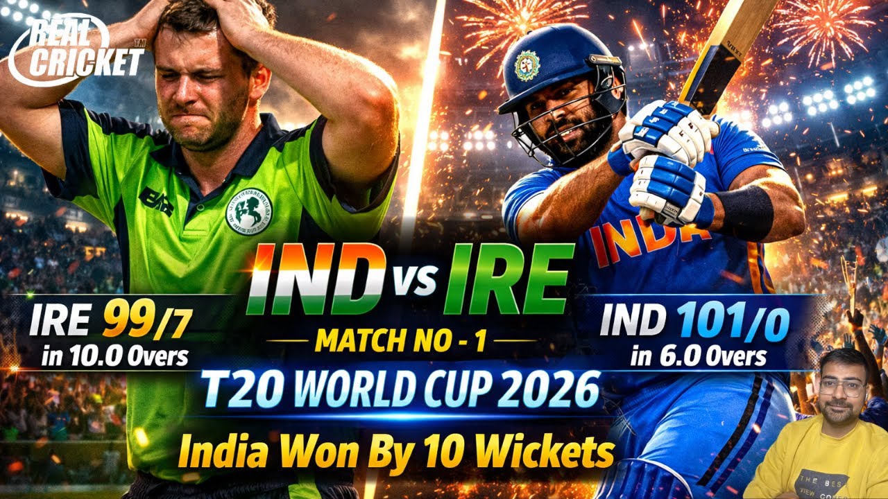 Real Cricket Gameplay |  IND vs IRE | T20 World Cup | India Win by 10 Wickets | Match No - 1