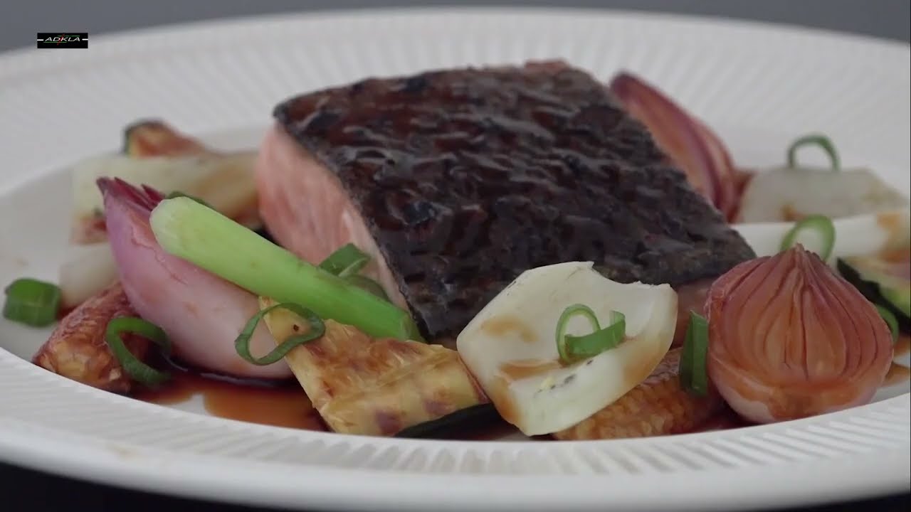 Gelakte zalm met terriyaki saus