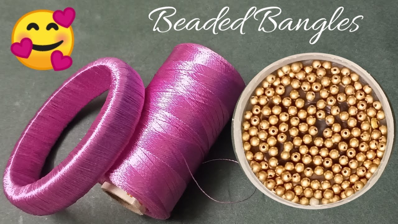 Thread bangles making new model | Latest silk thread beaded bangles | How to | DIY thread bangles