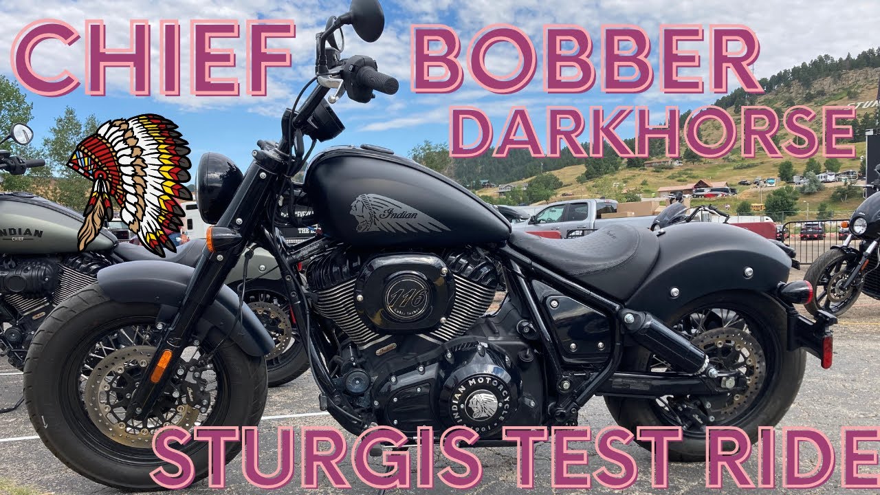 Indian Chief bobber Darkhorse test ride @sturgismotorcyclerally @Indian_Motorcycle