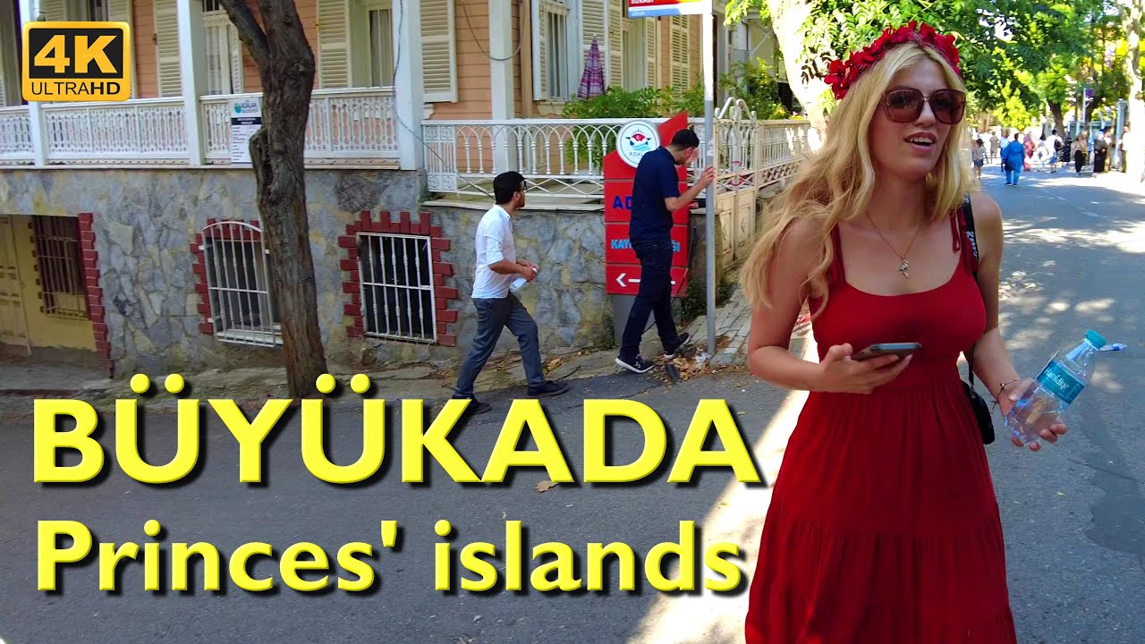 Пешеходная экскурсия по острову 4K | Дорога к церкви | Турция влог - стамбул влог
