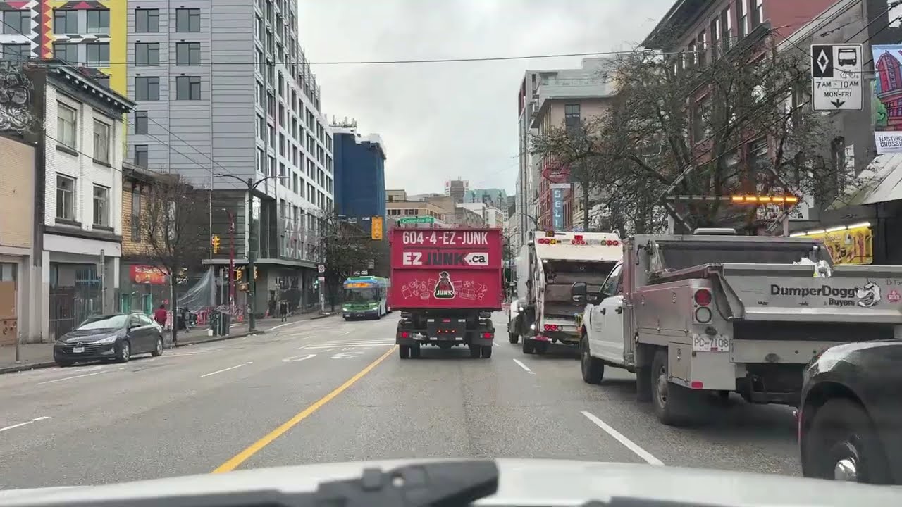 [Canada Driving] from the North Shore to downtown Vancouver via Hastings Street BEAUTIFUL CITY