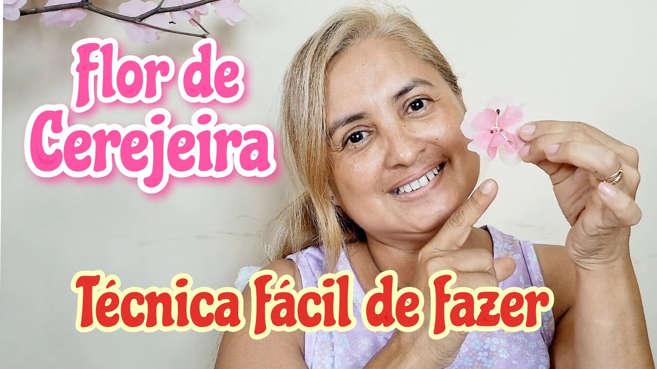 Aprenda como fazer uma flor de Cerejeira mesclada  com técnica fácil.