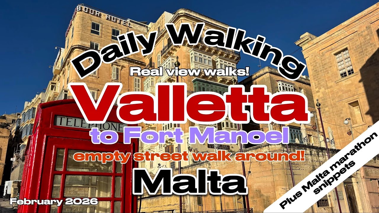 Daily #walking Valletta #malta quiet empty streets! #walkingtour #citywalk & #walkingvideo 