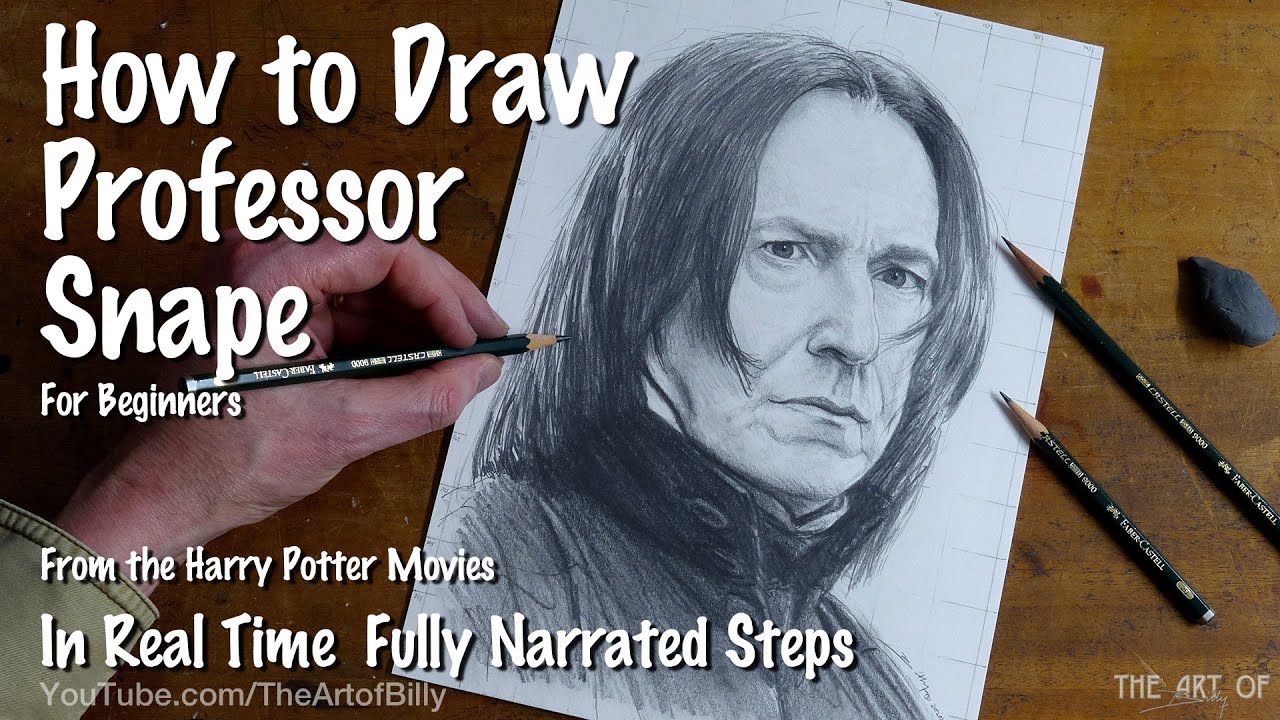 How to Draw Professor Severus Snape of Hogwarts's Portrait from Harry Potter for Beginners
