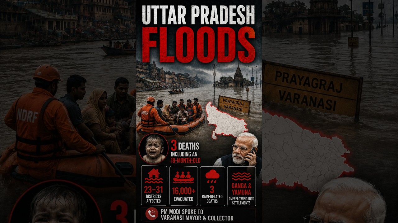 UP Floods: 30+ Districts Affected, Over 16,000 Evacuated!