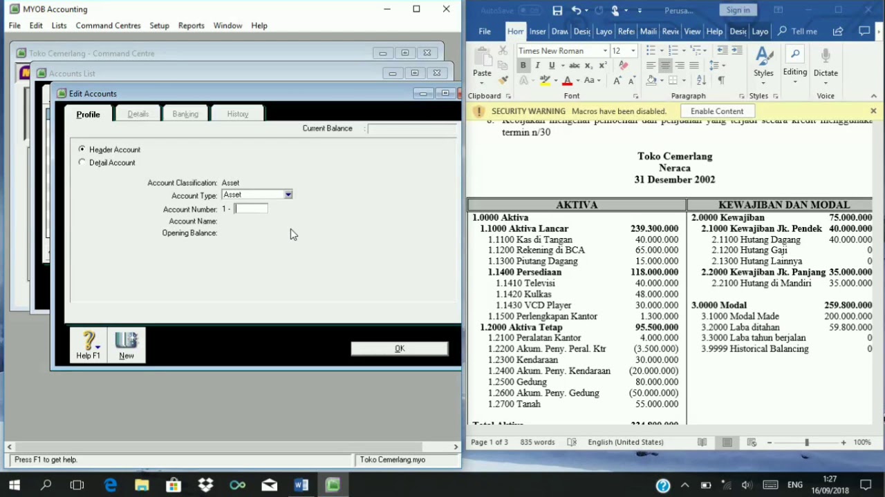 TUTORIAL MYOB ACCOUNTING LENGKAP KASUS PERUSAHAAN DAGANG