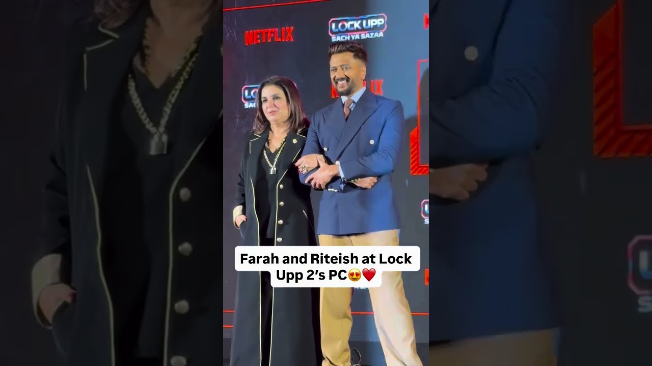 Riteish Deshmukh and Farah Khan at the PC of reality show Lock Upp 2.... #e24