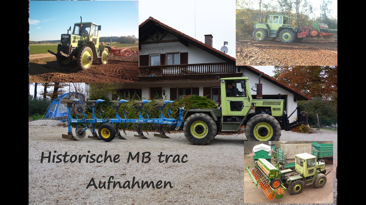 Historischer MB trac 800 mit Grubber MB trac 1300 Silberdistel, MB trac 800 beim Mais drillen