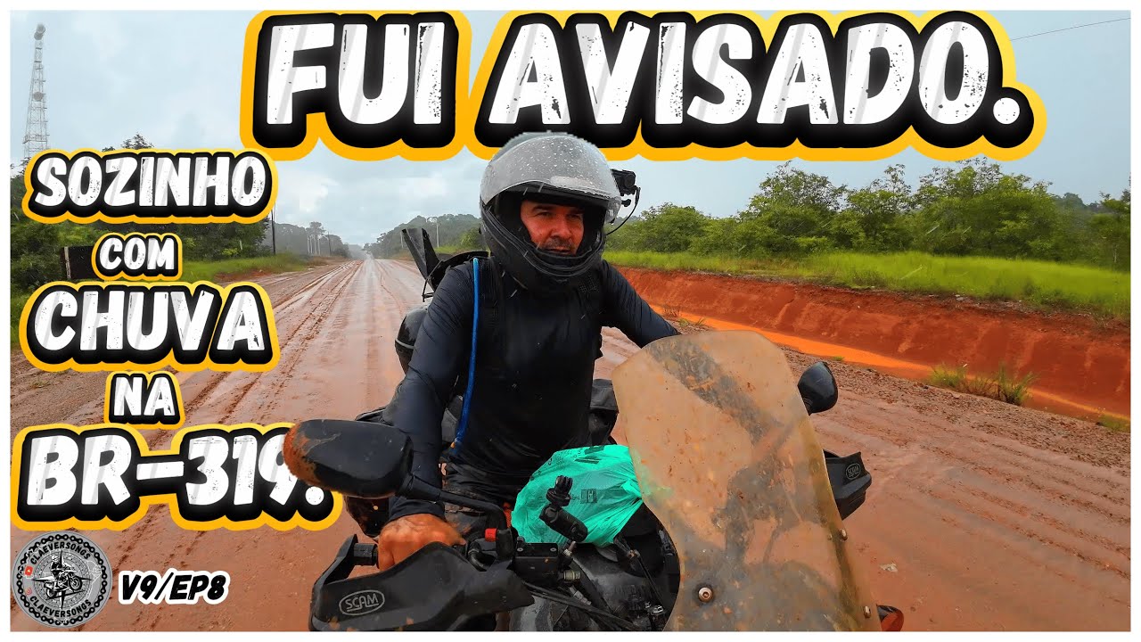 BR-319 e CHUVA me FEZ PARAR a MOTO! ACAMPEI em RESTAURANTE na FLORESTA.