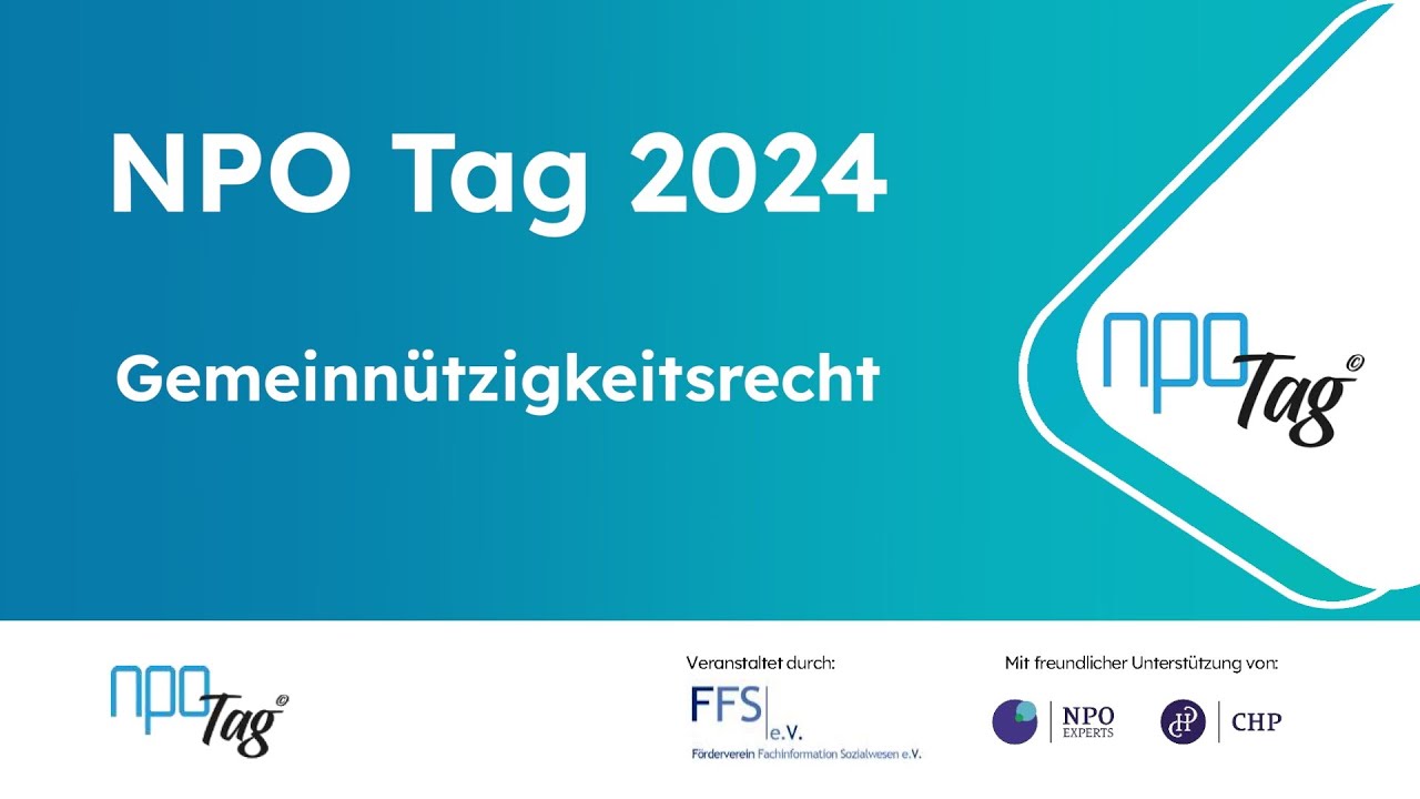 NPO Tag 2024 - Thema: Gemeinnützigkeitsrecht