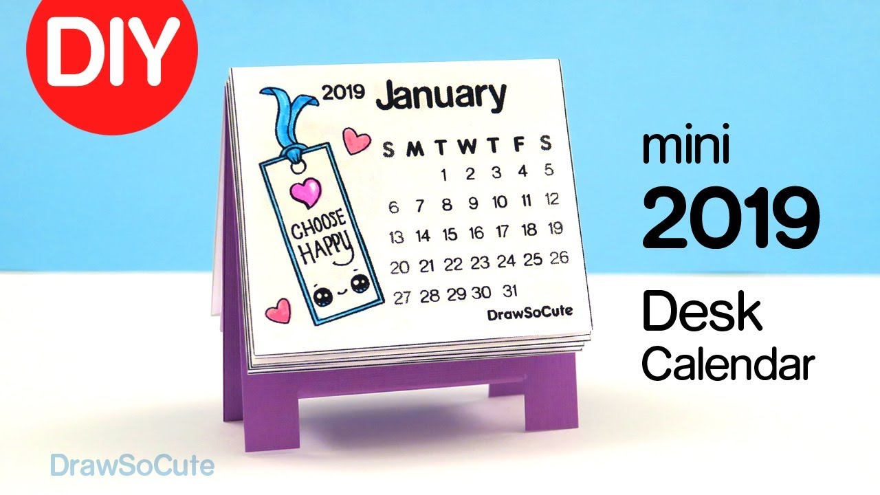 How to Make a 2019 mini Calendar | Easy DIY Paper Craft