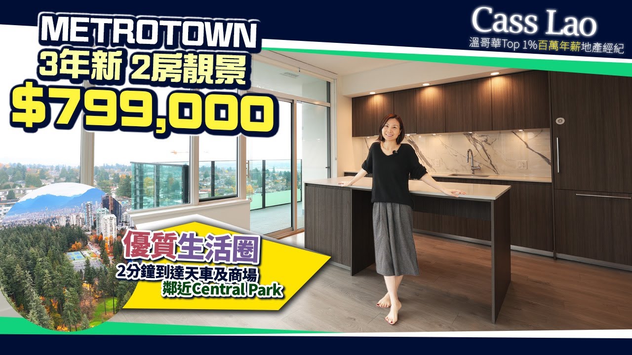 僅售79.9萬【Metrotown 2分鐘＋Central Park 生活圈】罕見三面採光角落兩房｜9呎樓底＋冷暖氣全包＋Built in 衣櫃｜拎包入住 | 溫哥華買房 溫哥華房產 溫哥華地產經紀