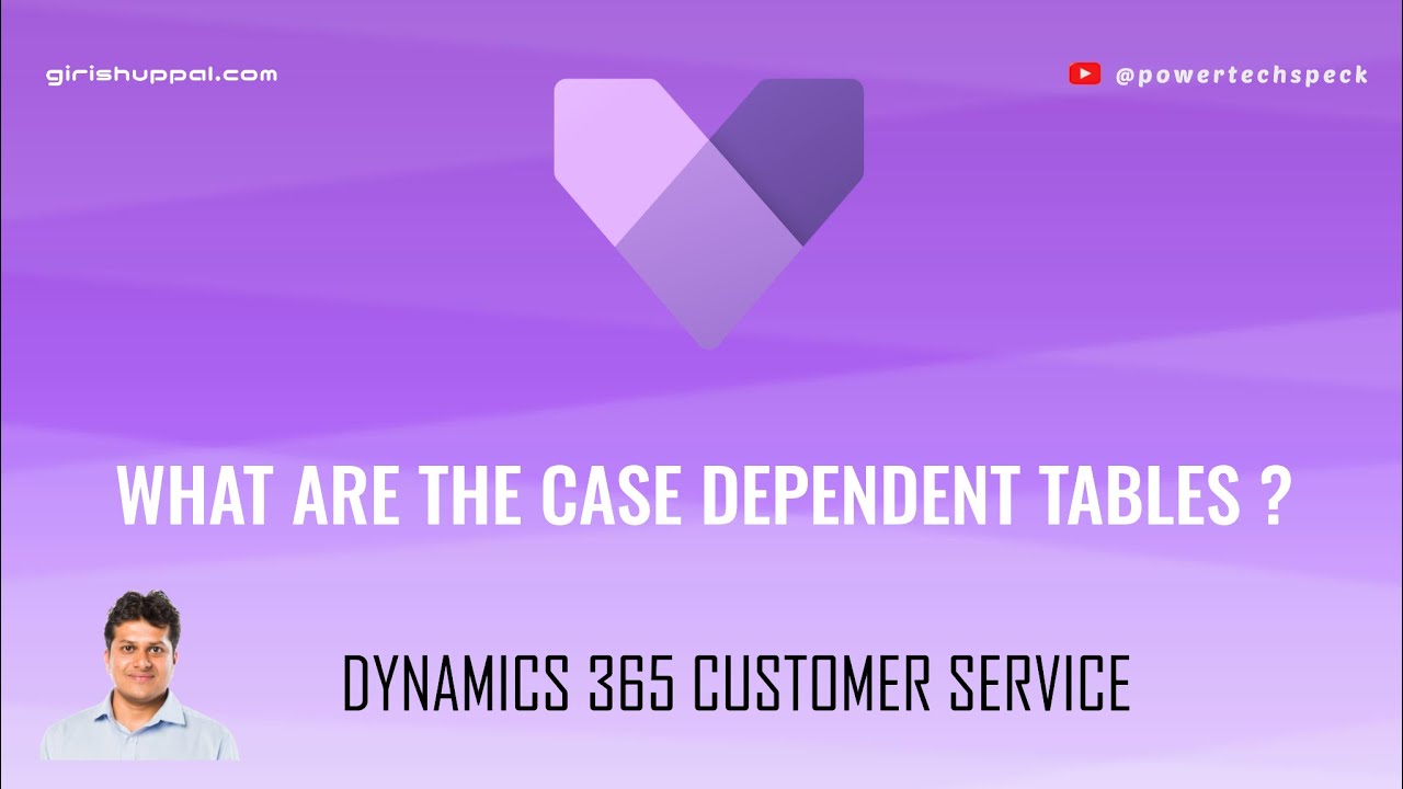What are the Case Dependent Tables in Dynamics 365 Customer Service App ?