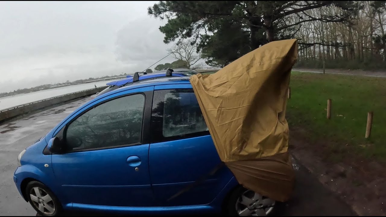 Using my new arse tent on my car camp