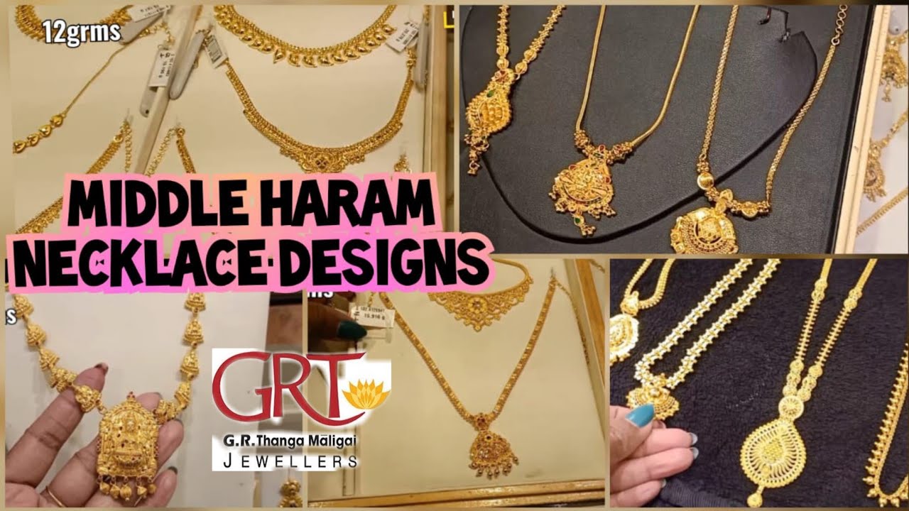 GRT Light Weight Necklace| Middle Haram Designs 12Gram to 22Grams | Antique Kolkata Fancy Designs