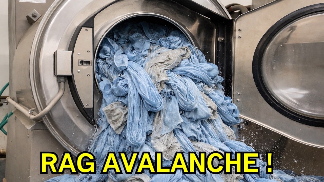 I Overloaded an Industiral Washer With Shop Rags...This Happened 🫣