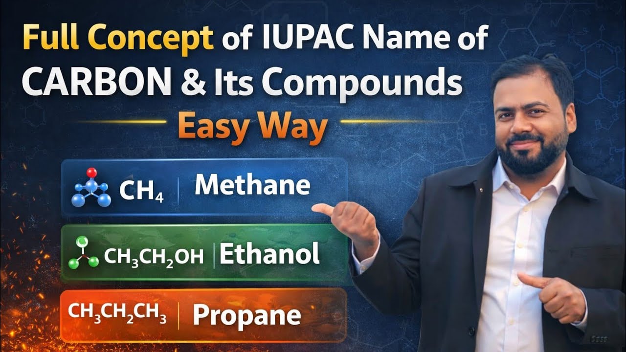 Iupac name of carbon and it's compound easy way 