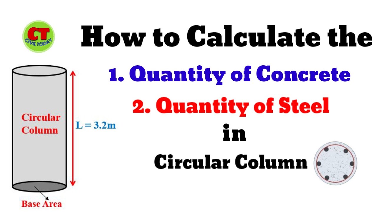 How to Calculate the Quantity of Concrete & Steel in Circular Column || Round Column || Civil Today