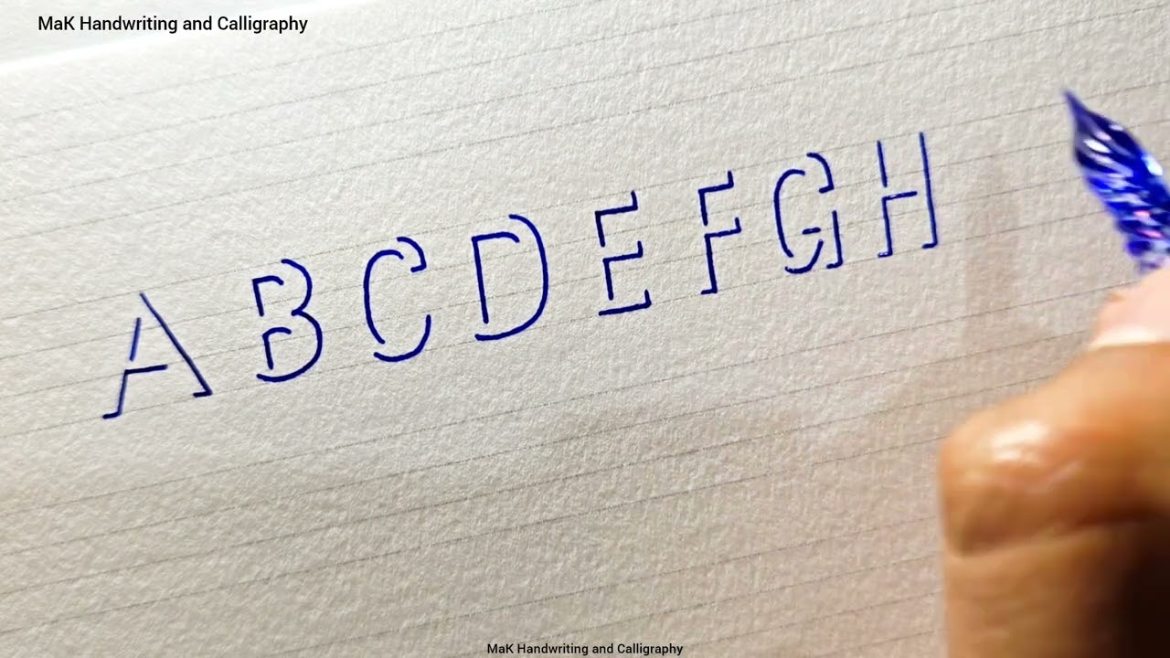 How to write capital letters A to Z in 3D shadow lettering with glass pen 