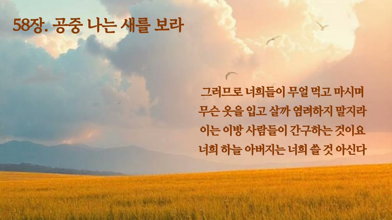[침례교찬송가 58장] 공중 나는 새를 보라 🎹