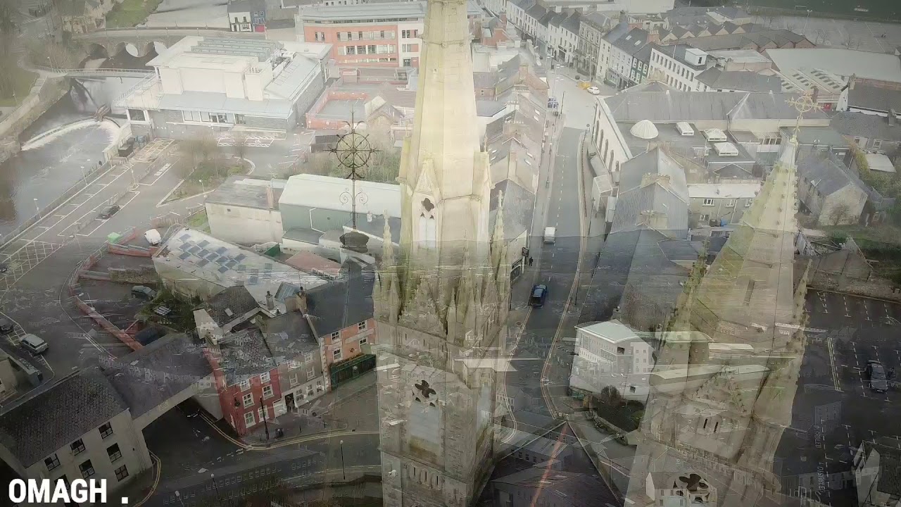 Sacred Heart Church & Omagh town, Co. Tyrone