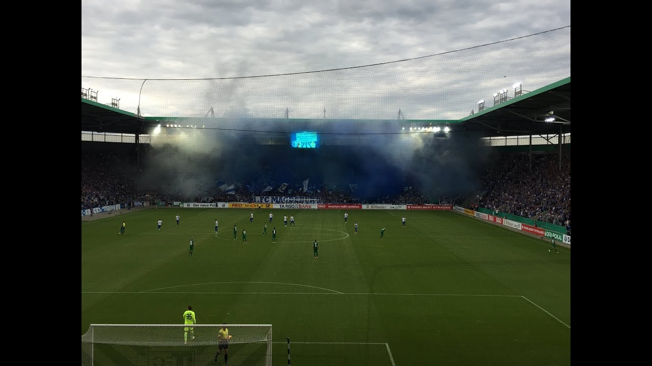 1. FC Magdeburg - FC Augsburg DFB Pokal 2017/2018 | Choreo, Pyro & Highlights