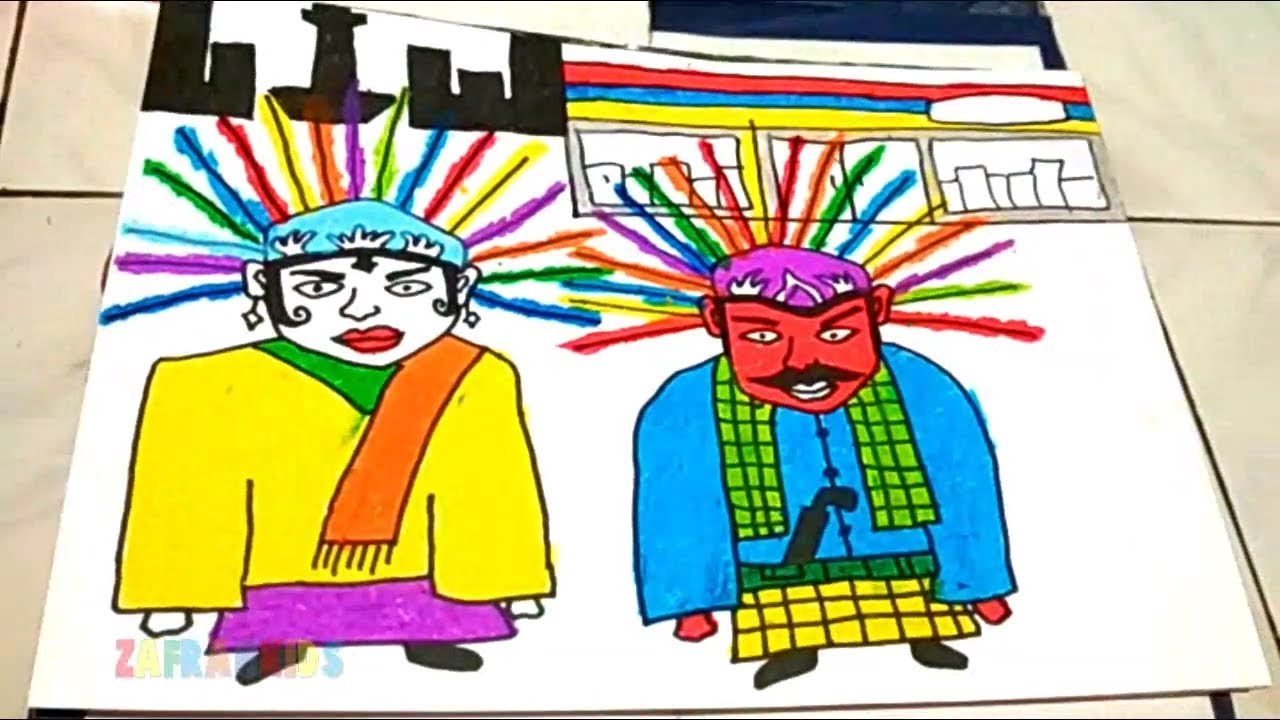 Ondel Ondel Mau Belanja Di Indomaret || Cara Menggambar Ondel Ondel Betawi