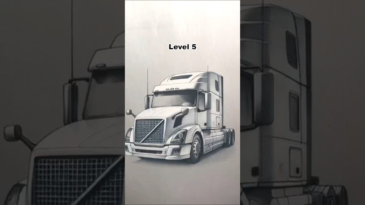7 Levels of Truck Drawing: How to Draw #truck #treding #shorts #youtubeshorts #shortvideo #drawing