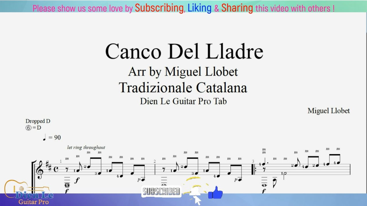 Canco Del Lladre (Tradizionale Catalana) for Guitar Tutorial with TABs