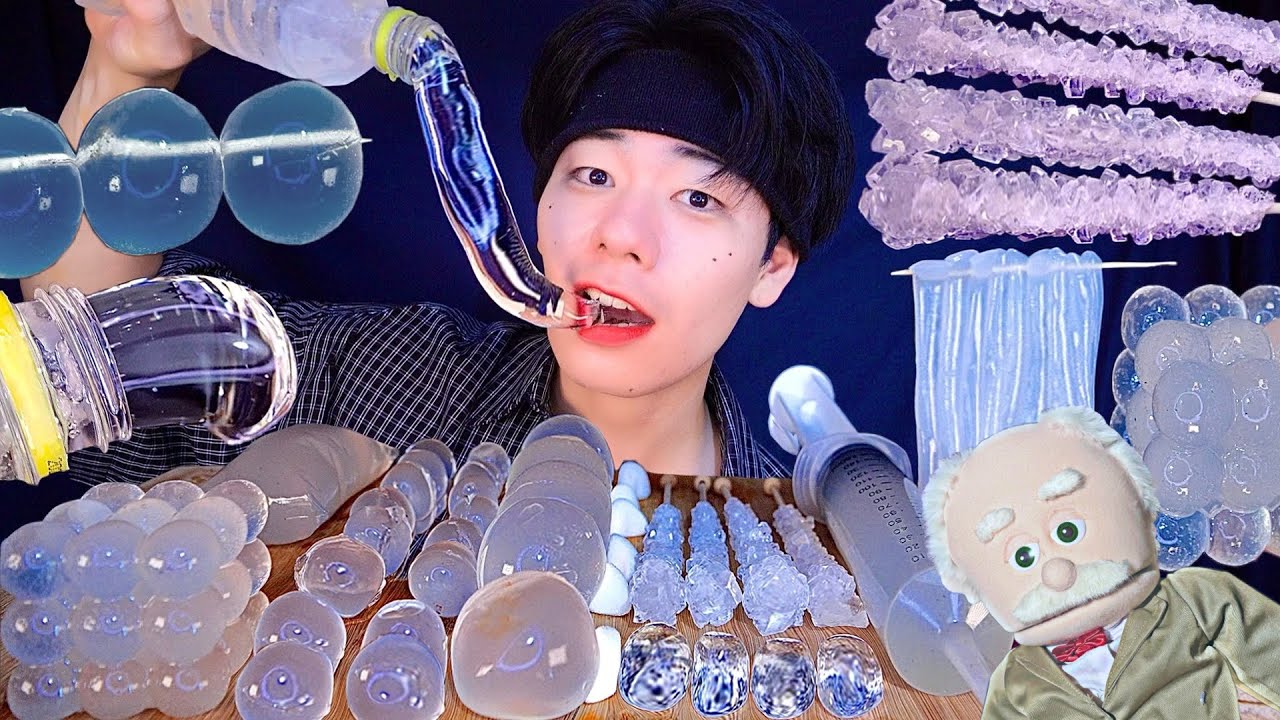 初対面のやまだのお父さんと世界中の透明なお菓子を集めてモッパンしたら仲悪くなった..【いろはすゼリー】