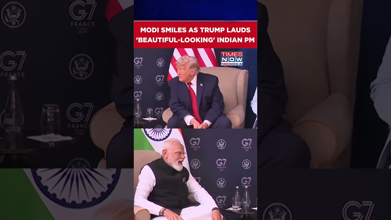 Modi All Smiles As Trump Calls Indian PM 'Beautiful-Looking' During G7 Bilateral Talks #shorts
