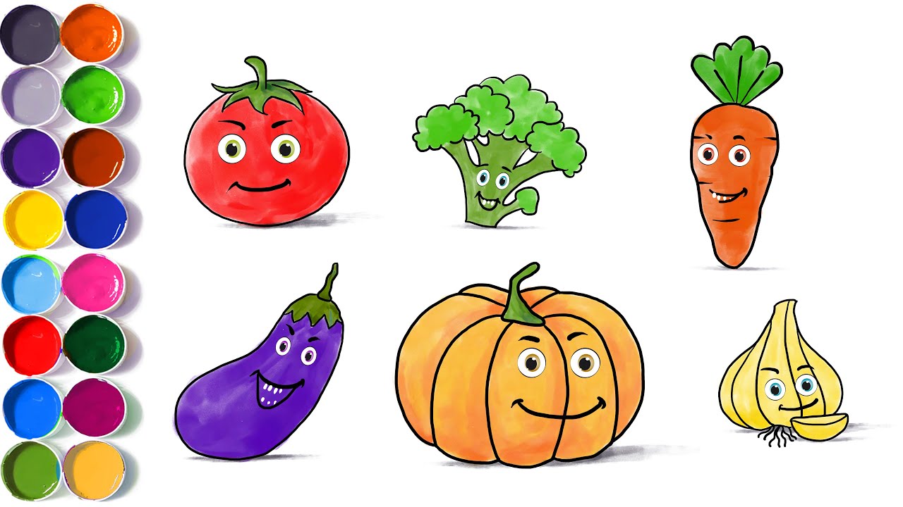 How to Draw Vegetables For kids | Easy Drawing | Vegetable Drawing & Colour | Drawing magic hub #23
