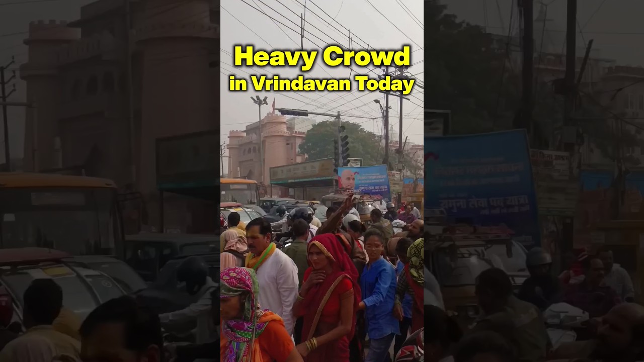 heavy crowd in Vrindavan today #shorts #vrindavan #heavy #crowd #today #insidevlogs