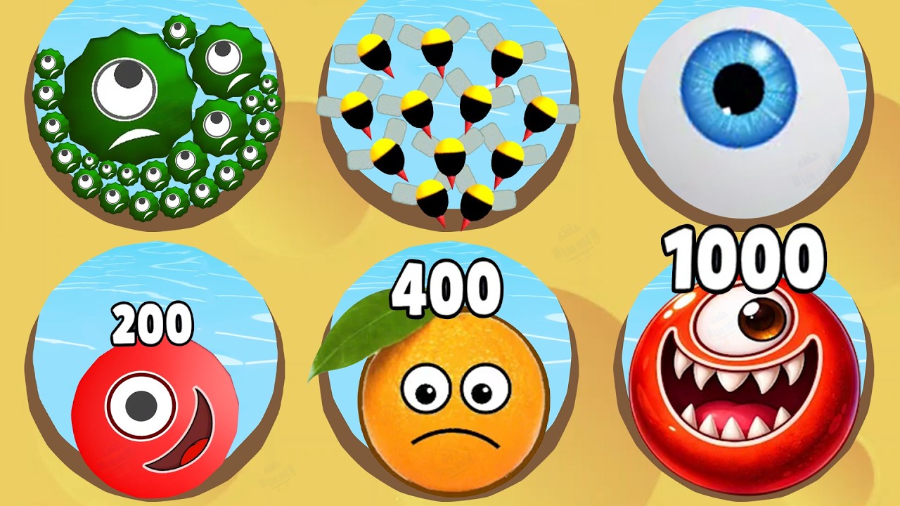 HUNGRY BALLS (vs) SAVE ORANGE (vs) JELLY BLOB - Draw to Smash, Satisfying Mobile Game ASMR Gameplay