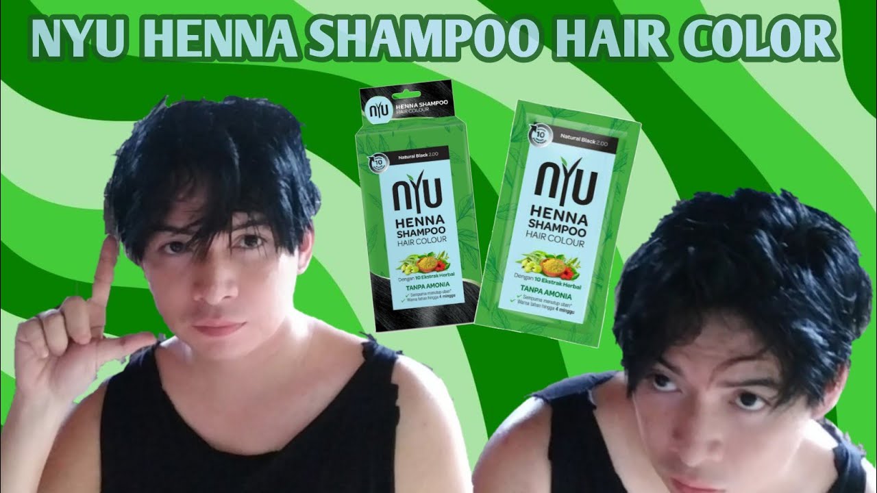 CARA MENGHITAMKAN RAMBUT CEPAT Dengan NYU Henna Shampoo Hair Colour Natural Black