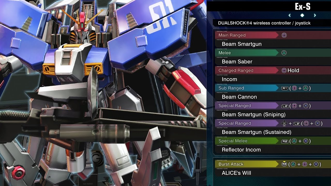 Ex S Gundam - Gundam Extreme Versus Maxi Boost ON Combo Guide
