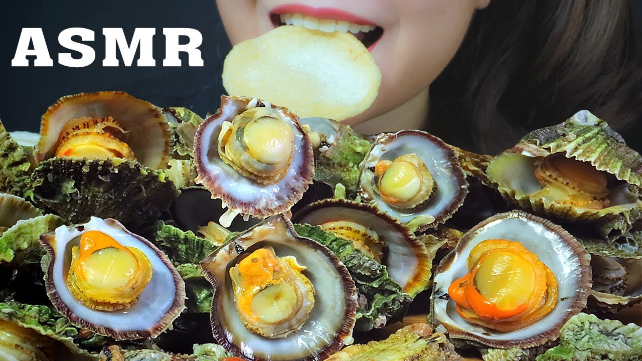 ASMR COOKING THORNY OYSTERS WITH PAPAYA SALAD CRUNCHY EATING SOUNDS LINH-ASMR