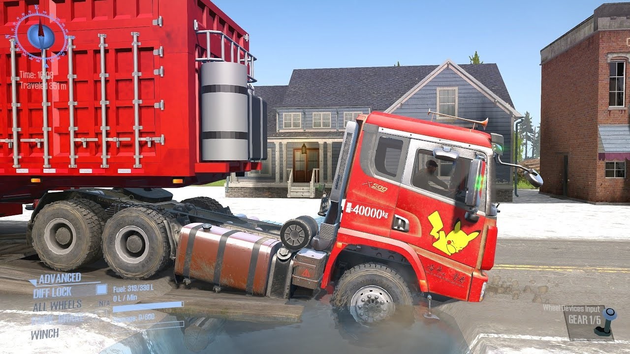 Truck Almost Stuck on Giant Speed Bump | Driver Skills Gameplay #176  #mudrunner #snowrunner