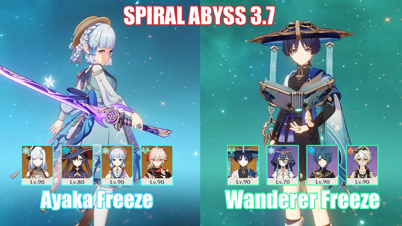 C0 Ayaka Freeze & C0 Wanderer Freeze | Spiral Abyss 3.7 | Genshin Impact