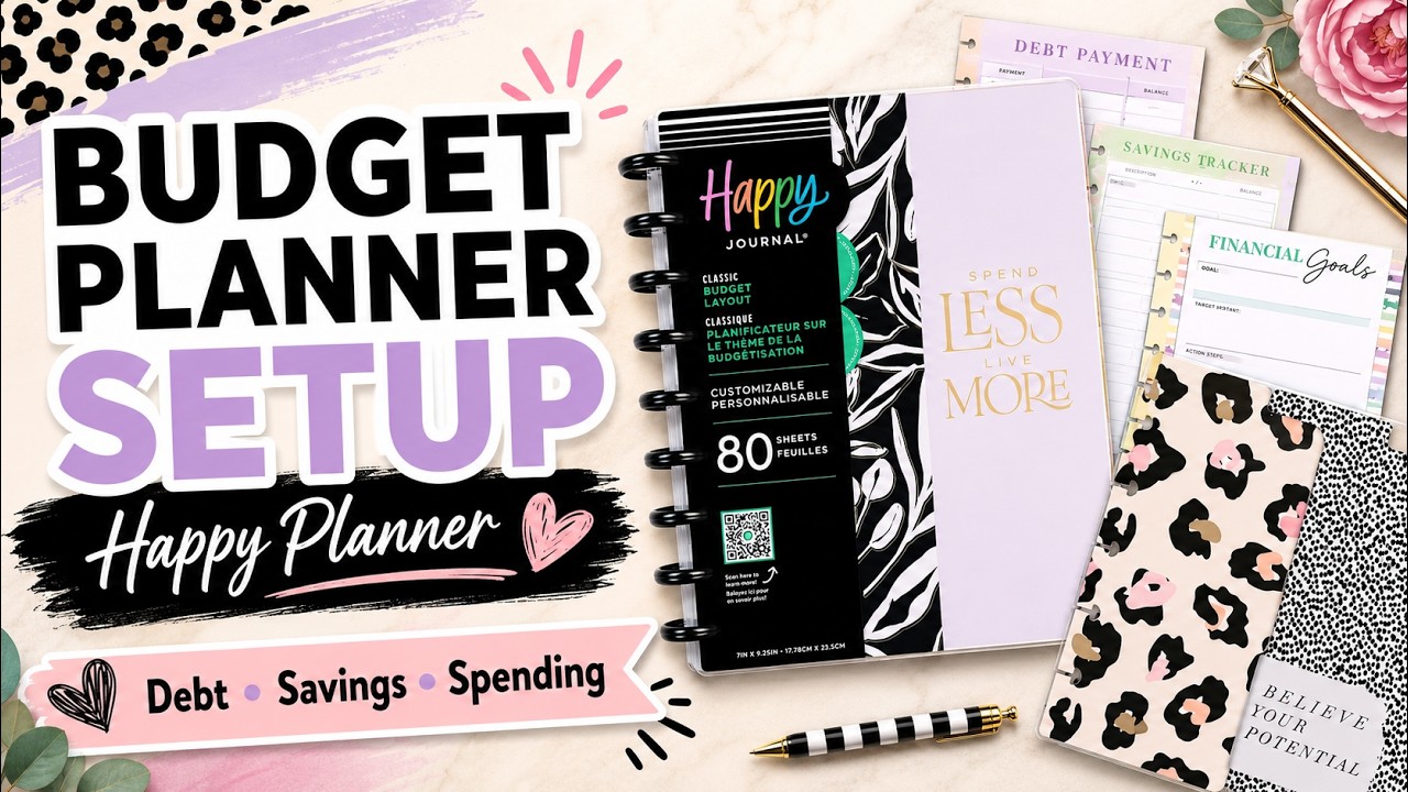 Настройка бюджетного планера с использованием вставок Happy Planner | Планирование долгов, сбереж...