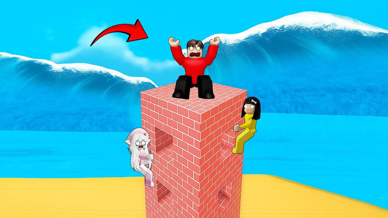 Yuta Mio Buat Menara Teraman Dari Tsunami Raksasa | ROBLOX