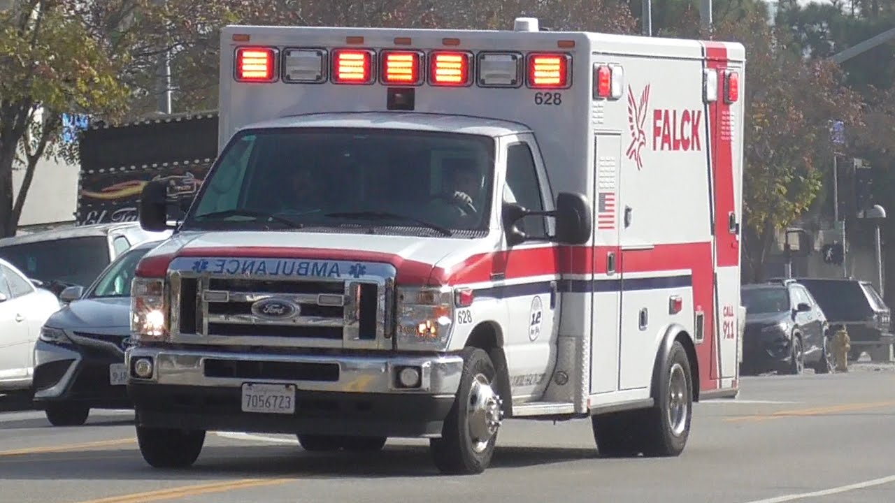*HYPERYELP & RUMBLER* Falck Ambulance & LACoFD Squad 3 Transporting