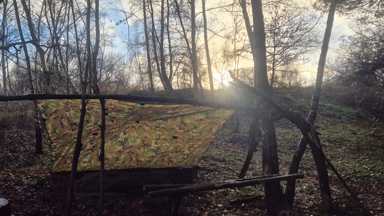 Winter wildcamping with Tarp #wildcamping #bushcraft #outdoor #woodbrothers