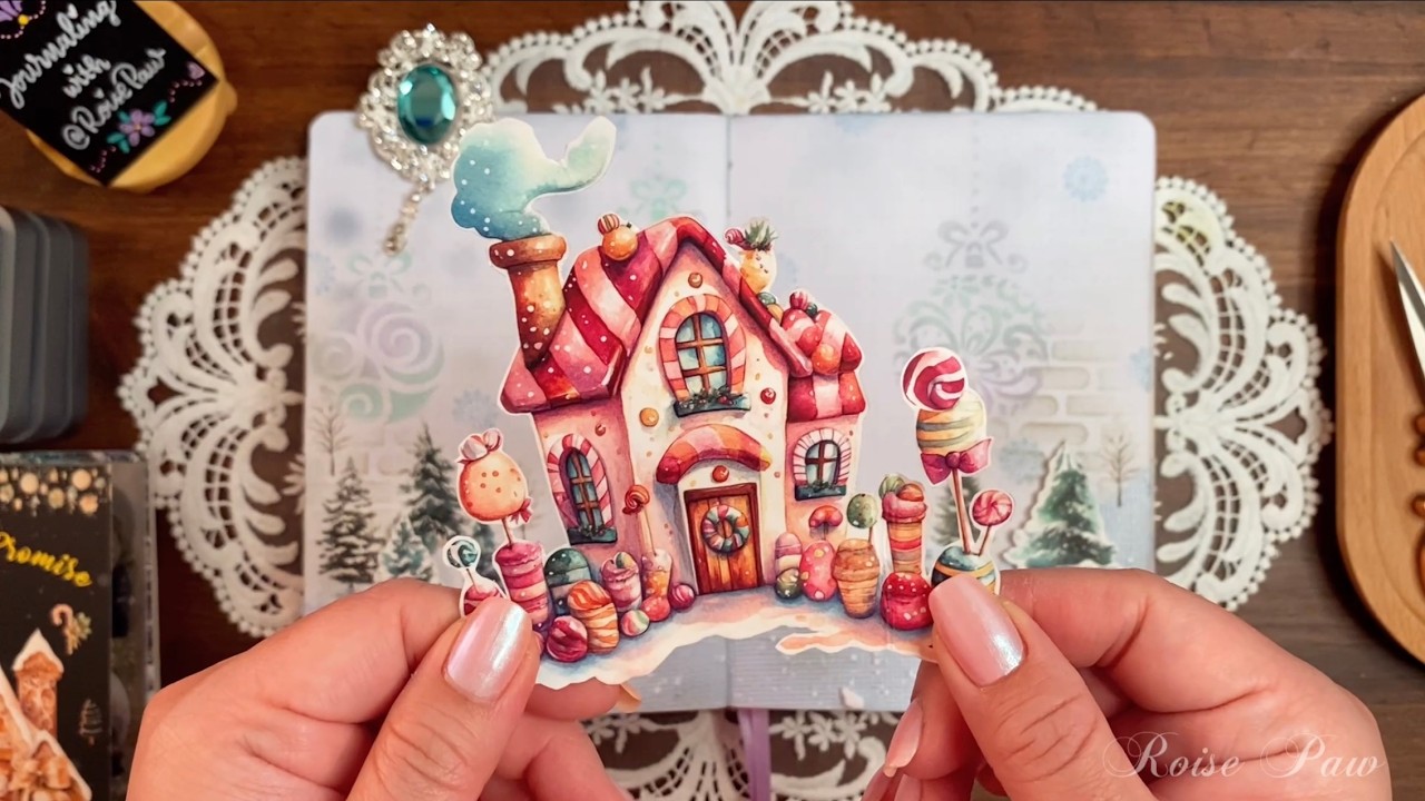 ASMR | Winter Candy Land 🍬❄️ | Relaxing Scrapbooking