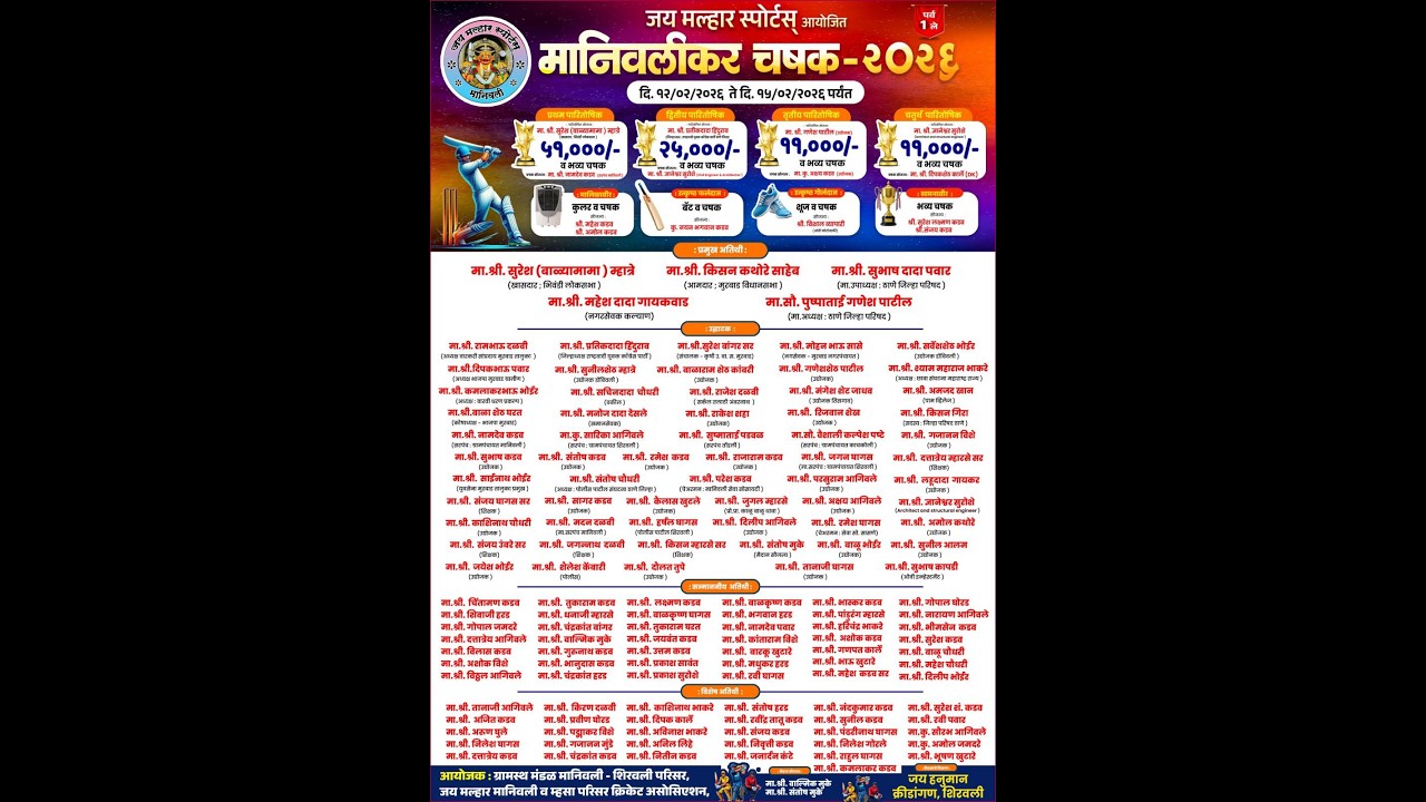 DAY 3 || जय मल्हार स्पोर्ट्स आयोजित || मानिवलीकर चषक-2026