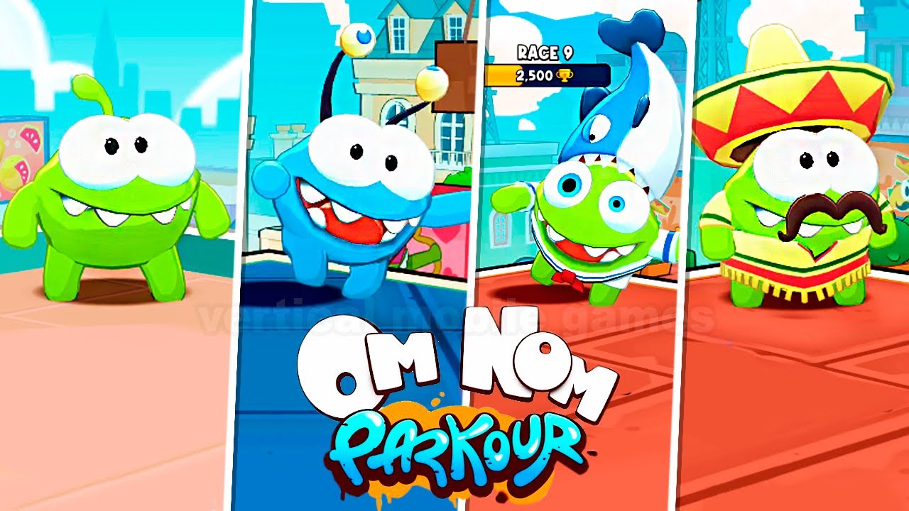 Om Nom Run 2 Parkour - Bug Nom vs Sharky Nom vs Amigo Nom vs Classic Nom - Who is Faster