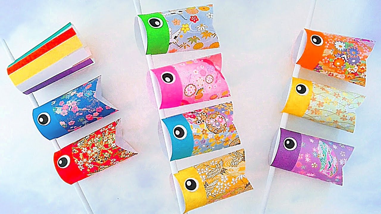 【簡単】立体✨こいのぼりの作り方🎏【100均おりがみ】How to make carp-shaped streamers