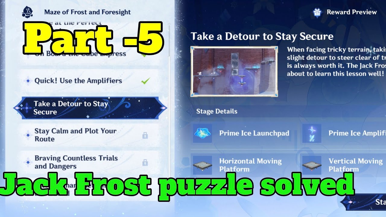 Genshin impact New Event Maze of Frost and Foresight |Jack Frost puzzle Solved Genshin impact Part-5